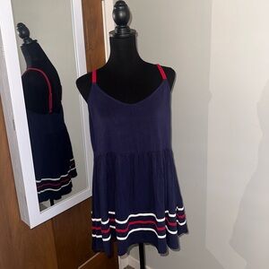Torrid Navy Tank Top with Red and White Accents